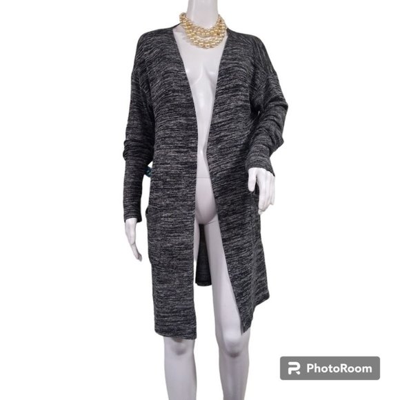 CQ By CQ Basic Long Sleeve Open Front Pullover Cardigan Black Women's Large - Picture 3 of 10